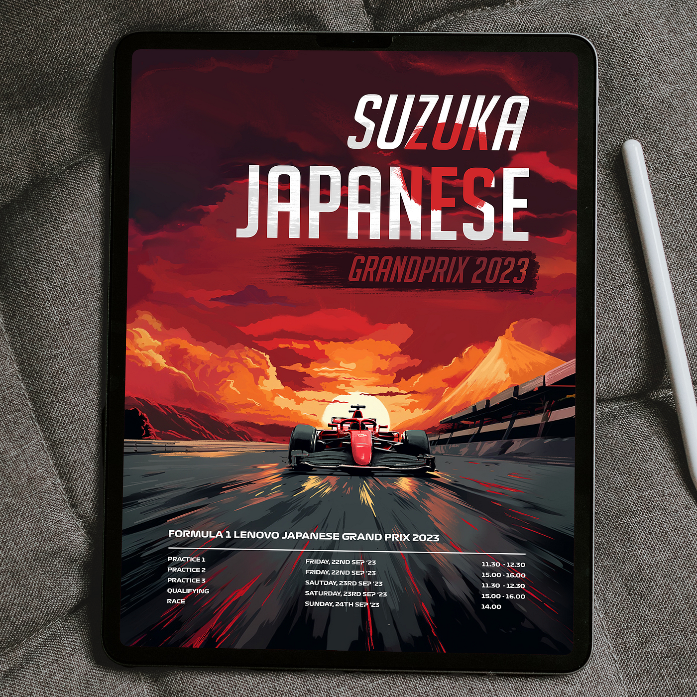 F1 Suzuka Poster by Philip Sultana