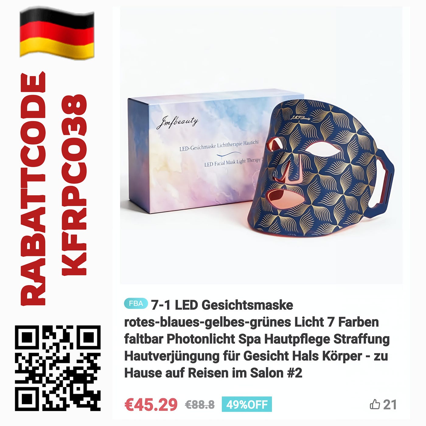 Gesichtsmasken mit Photonlicht.