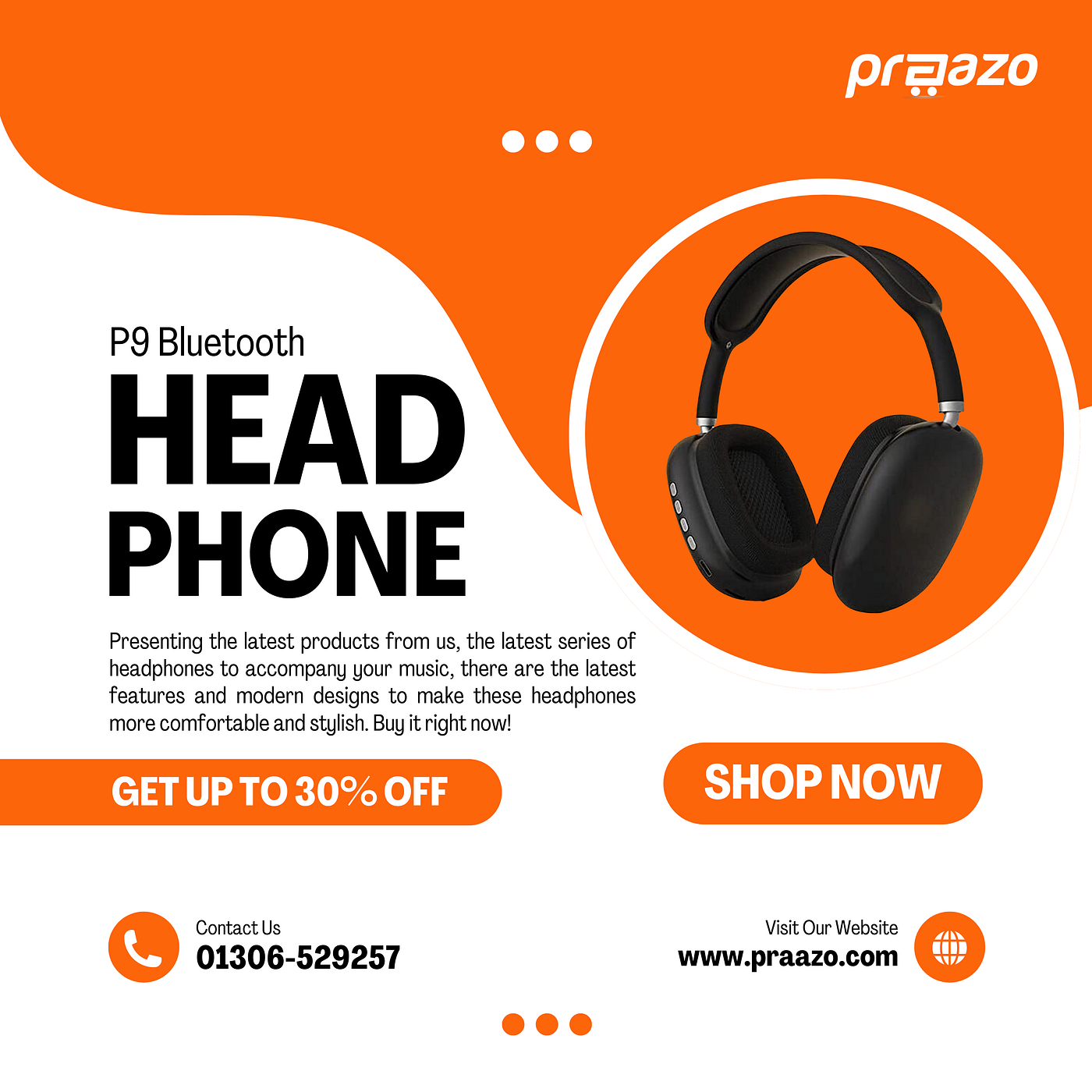 🎧 P9 Bluetooth Headphone — Power Meets Comfort!