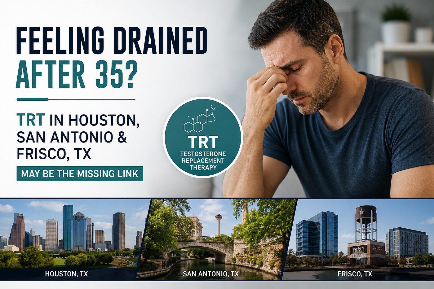 Feeling Drained After 35? TRT in Houston, San Antonio & Frisco, TX May Be the Missing Link