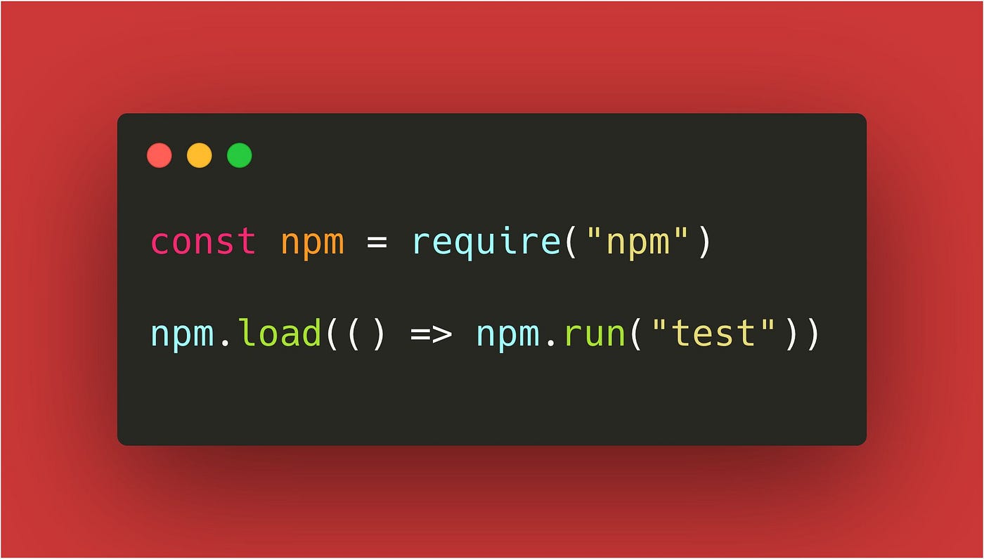 Launching “$ npm run” programmatically with `npm.run()` | by Stefano Magni  | ITNEXT