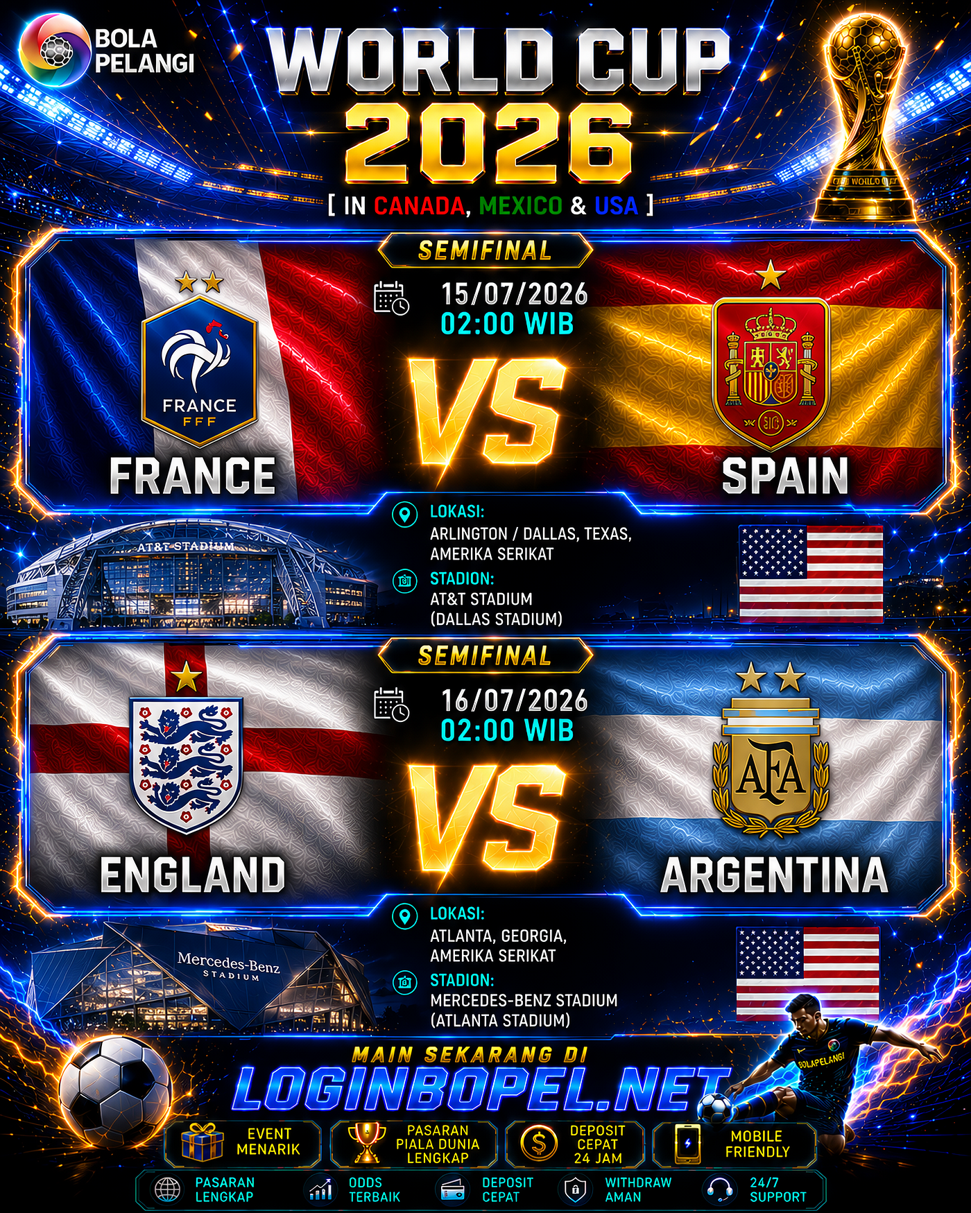 🔥 MATCHDAY! JADWAL WORLD CUP SEMIFINAL 🔥