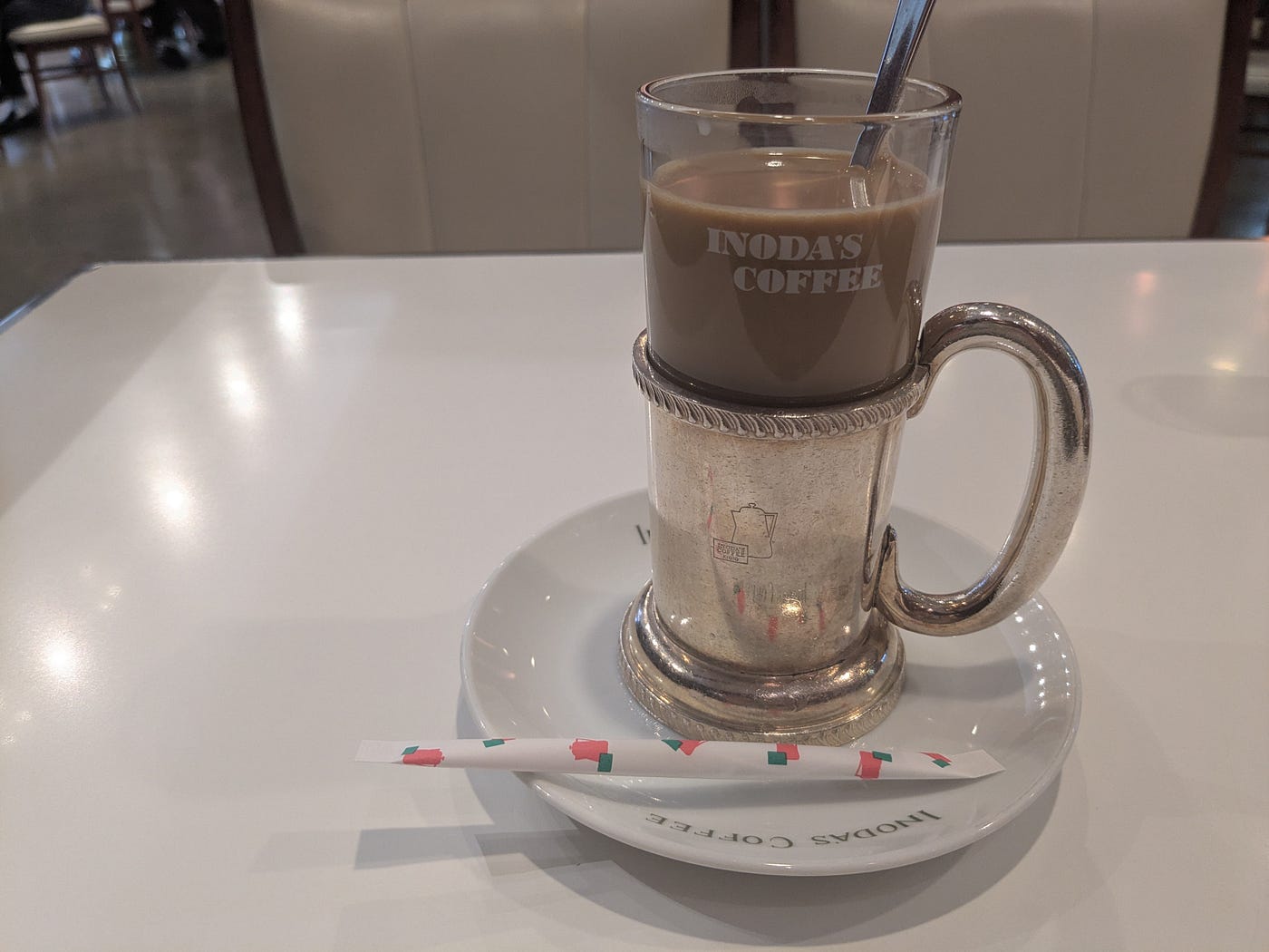 Cafe au lait at Inoda Cofee — photo by author