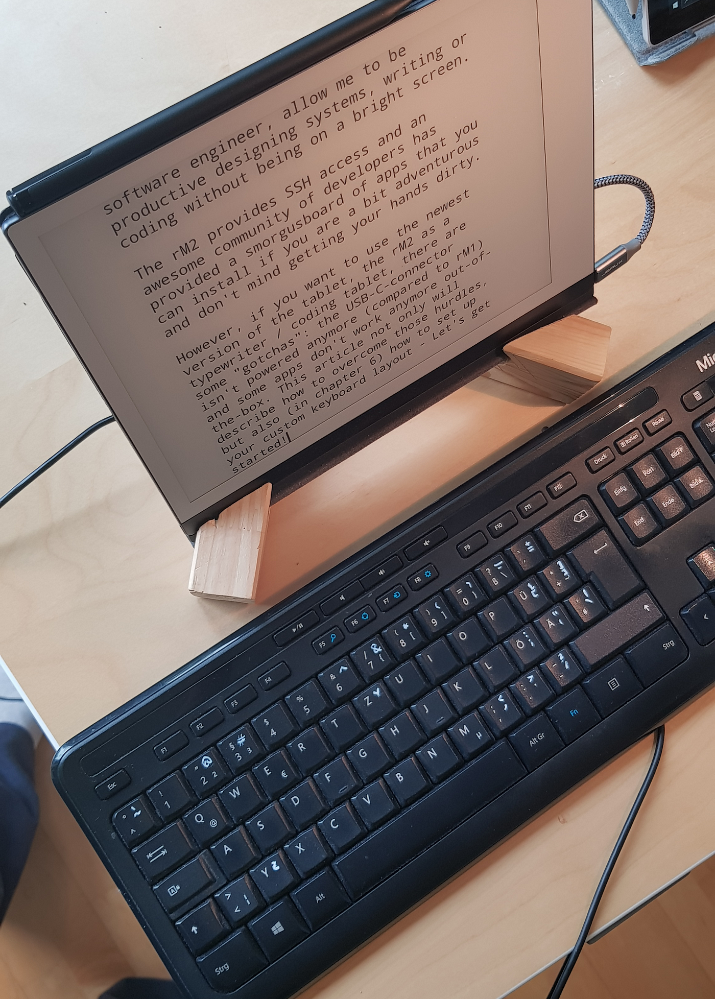 The reMarkable 2 Tablet as a Coding & Writing Device