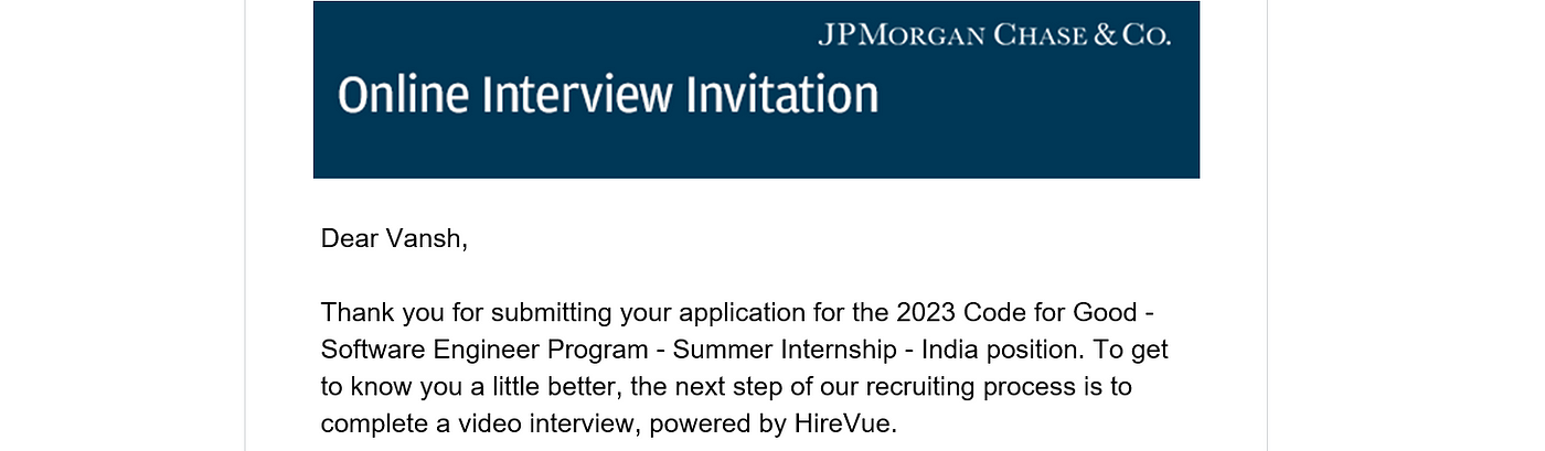 JPMorgan Chase & Co. Internship Hiring Process | by Vansh Sharma | Medium