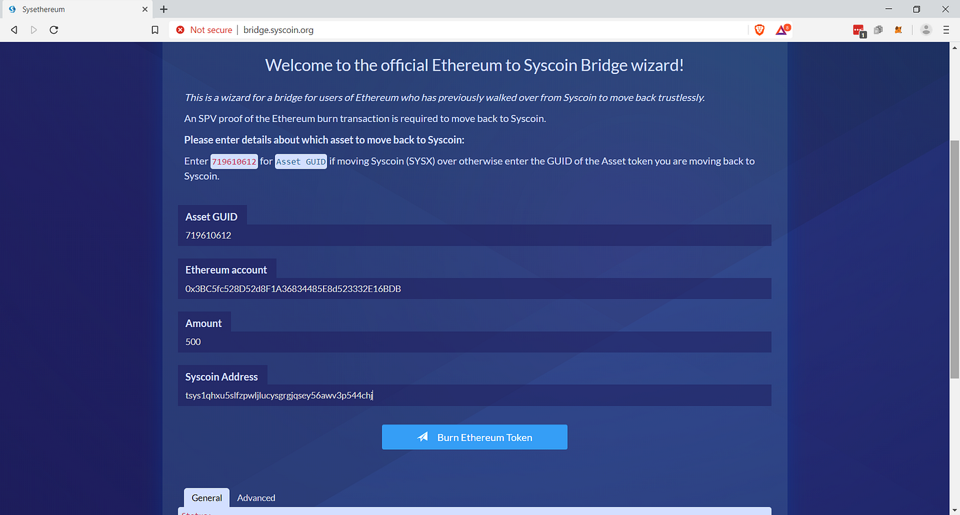 Syscoin 4.1 Syscoin-Ethereum Bridge | by John Syscoin | Medium