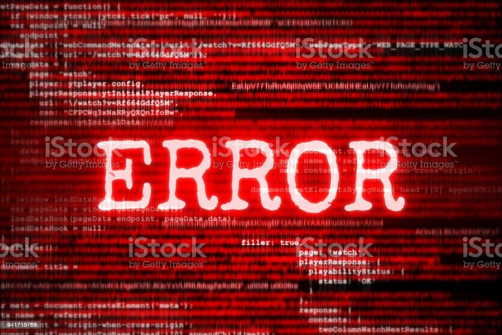 All Error Codes That Can Show Up in The Different Displays and