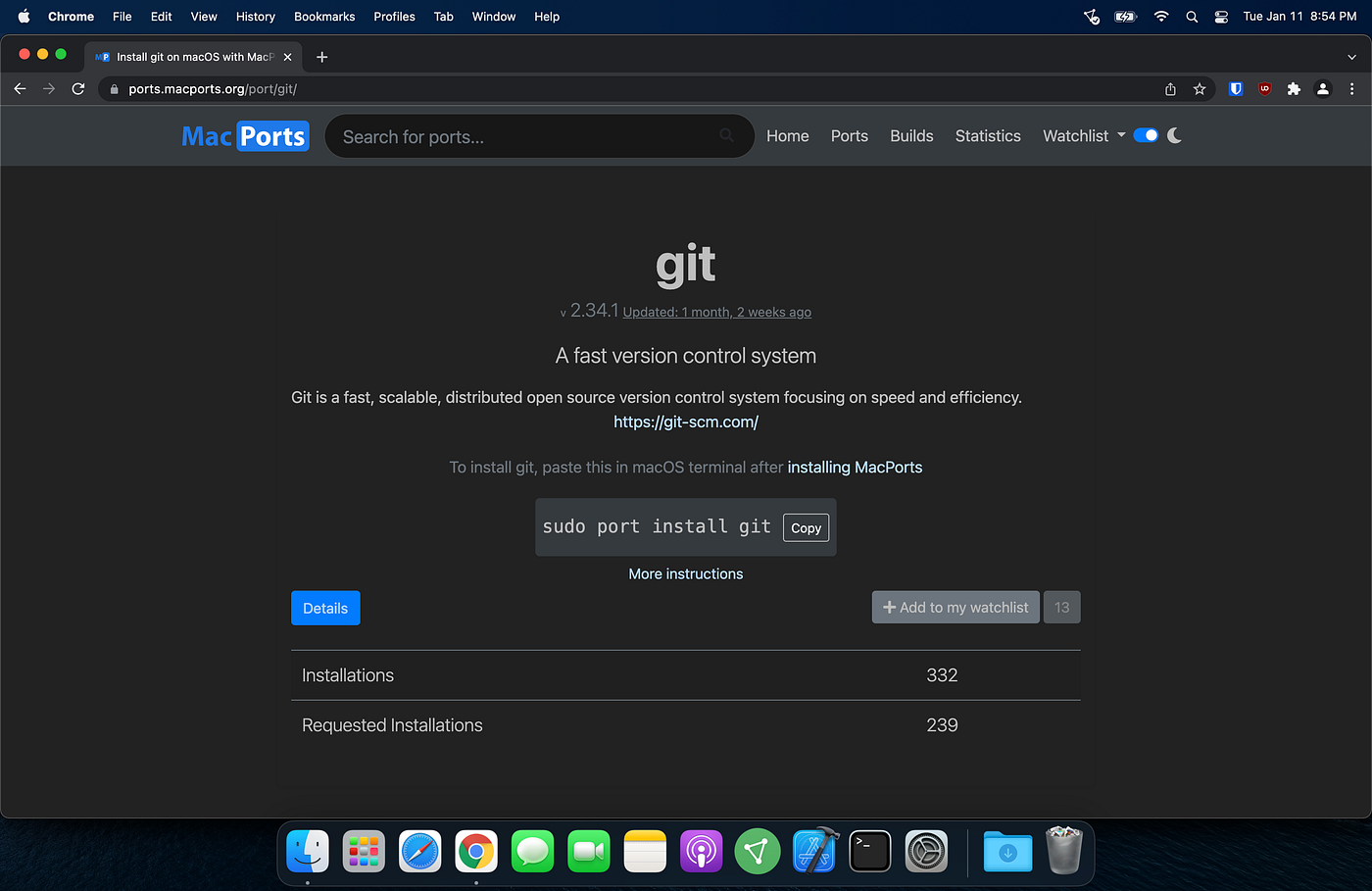 MacPorts git page