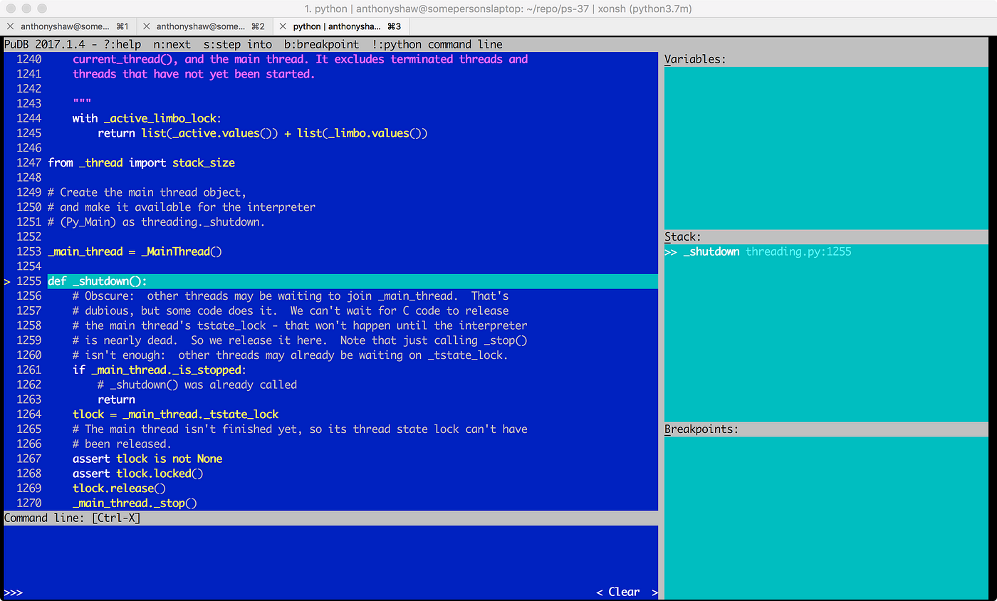 Python 3.7's new builtin breakpoint — a quick tour | by Anthony Shaw |  HackerNoon.com | Medium