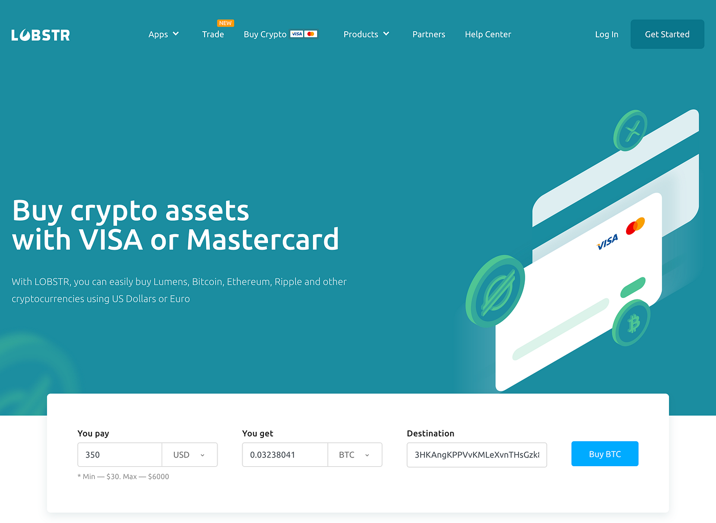 Buy Lumens in LOBSTR wallet with VISA or MasterCard | by LOBSTR Wallet |  Medium