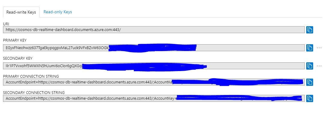 Develop a real-time dashboard using Azure CosmosDB, Azure