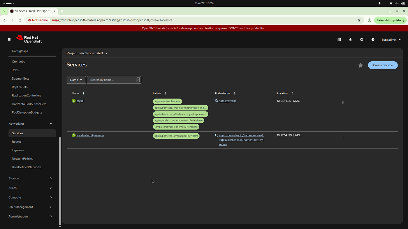 Figure 7: High-level overview of the internal networking services layer within the namespace.