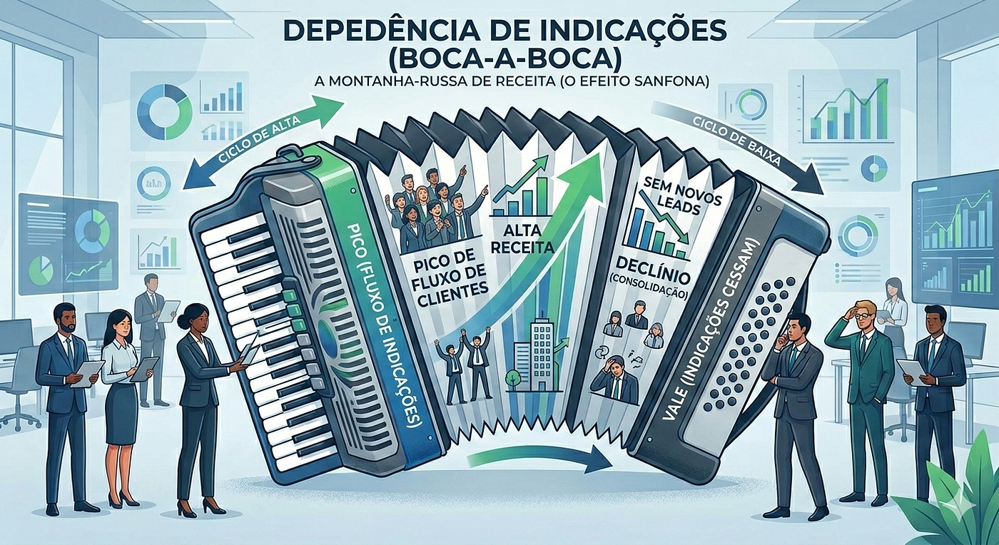O Efeito Sanfona no Faturamento: Por que depender de indicações vai comprometer a sustentabilidade…