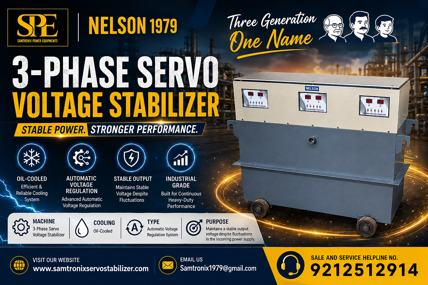 3-Phase Servo Voltage Stabilizer: Protect Your Machines, Reduce Downtime & Improve ROI