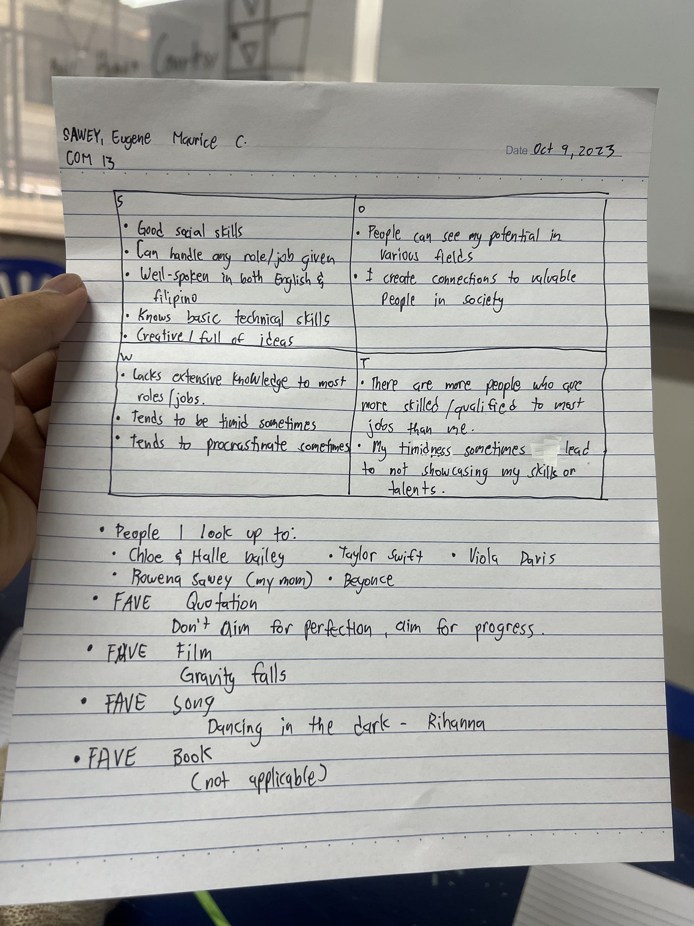 SELF-AWARENESS TASK