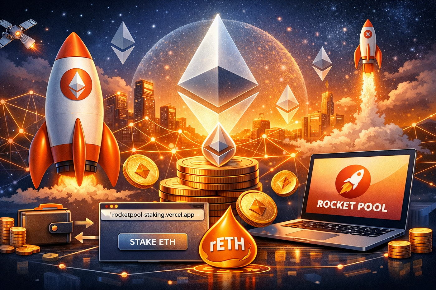 Стейкинг Ethereum через Rocket Pool — полный гайд по заработку на ETH (2026)