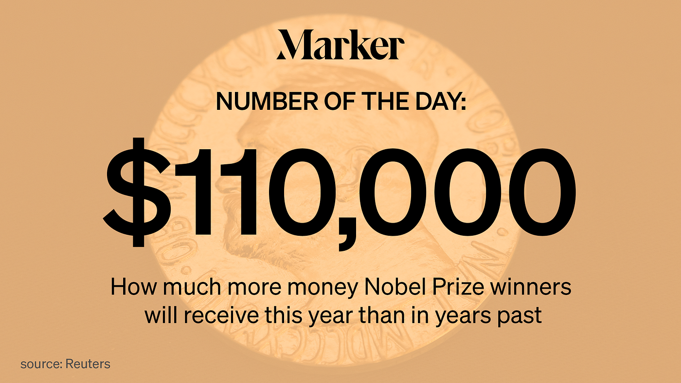Nobel Prize Winners Will Receive a Larger Cash Prize Starting in 2020 |  Marker