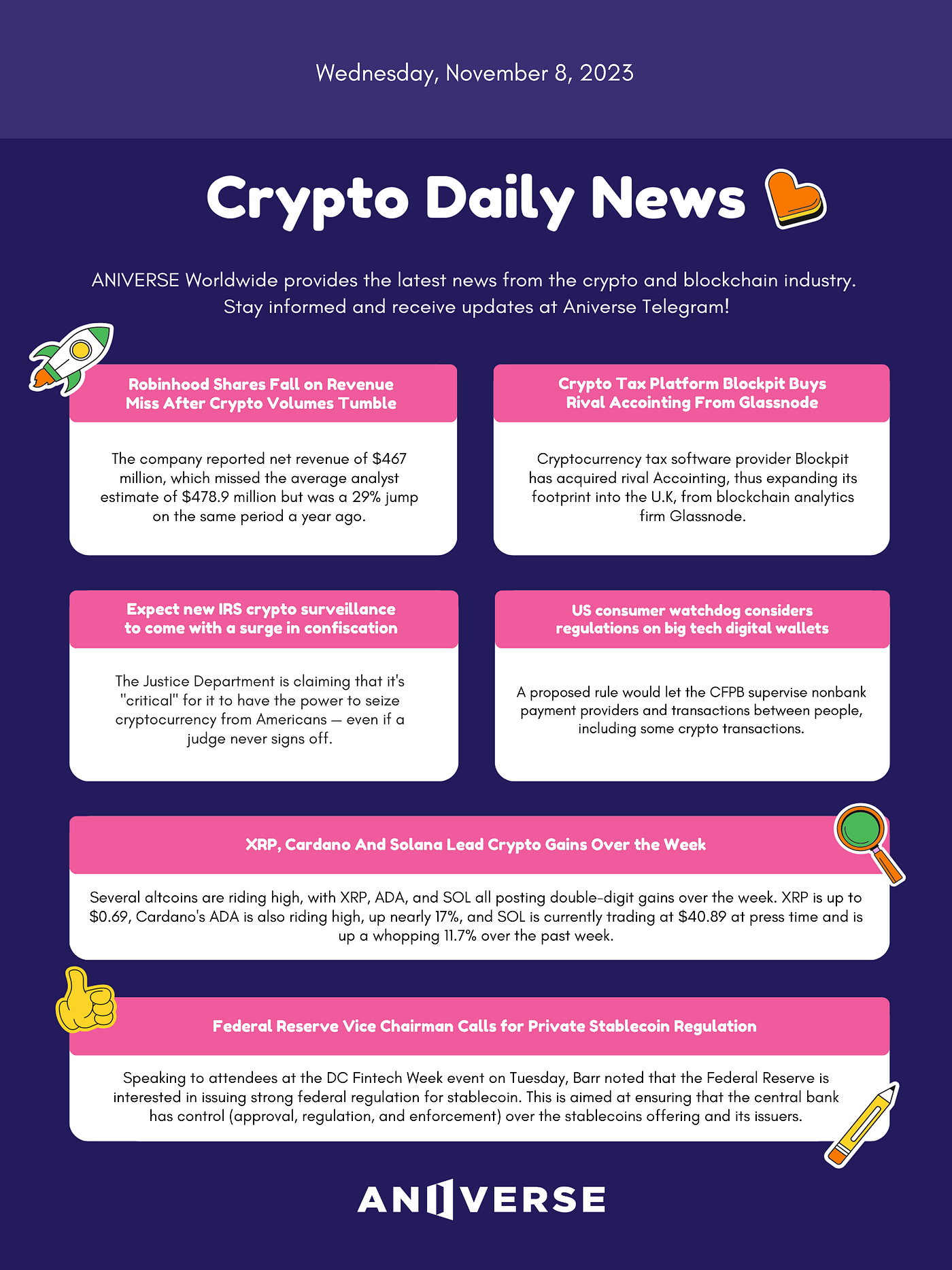 ANIVERSE Crypto Daily News_November 8, 2023 | by ANIVERSE | ANIVERSE |  Medium