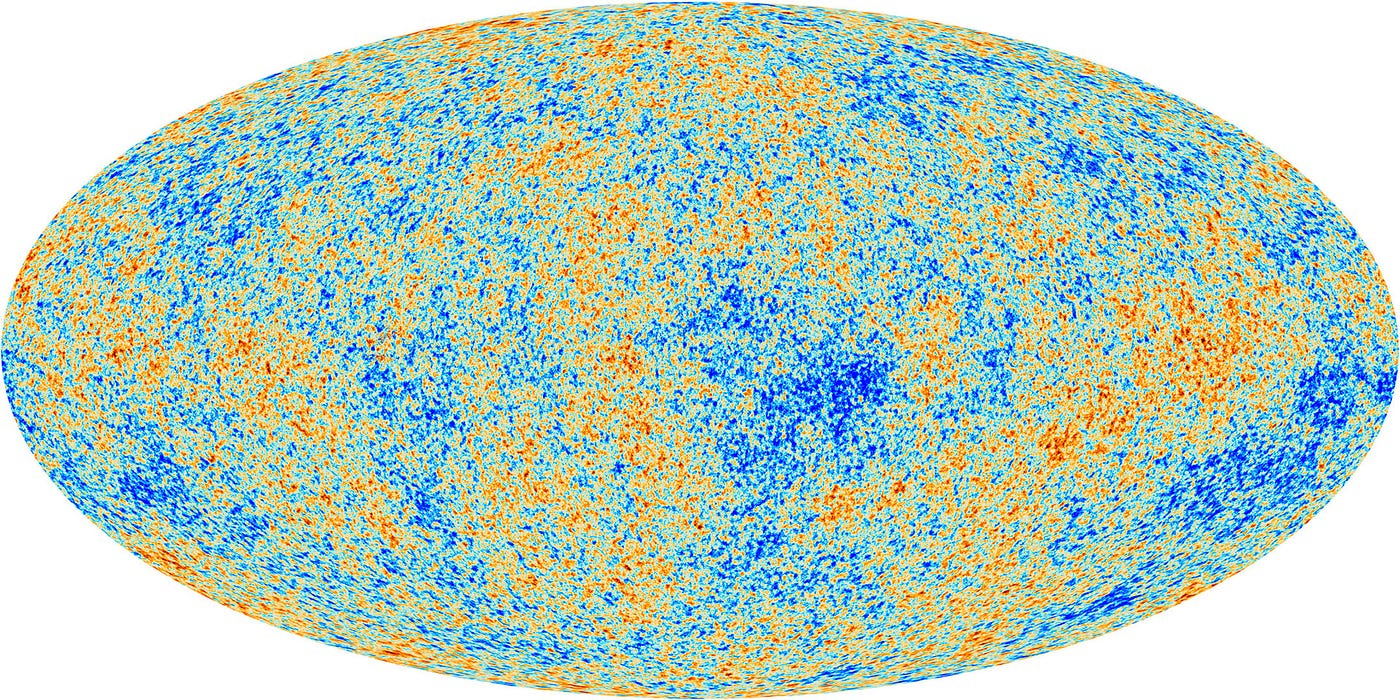 The anisotropies of the Cosmic microwave background (CMB) as observed by Planck. The CMB is a snapshot of the oldest light in our Universe, imprinted on the sky when the Universe was just 380 000 years old. It shows tiny temperature fluctuations that correspond to regions of slightly different densities, representing the seeds of all future structure: the stars and galaxies of today. CREDIT: ESA and the Planck Collaboration under ESA Standard Licence.