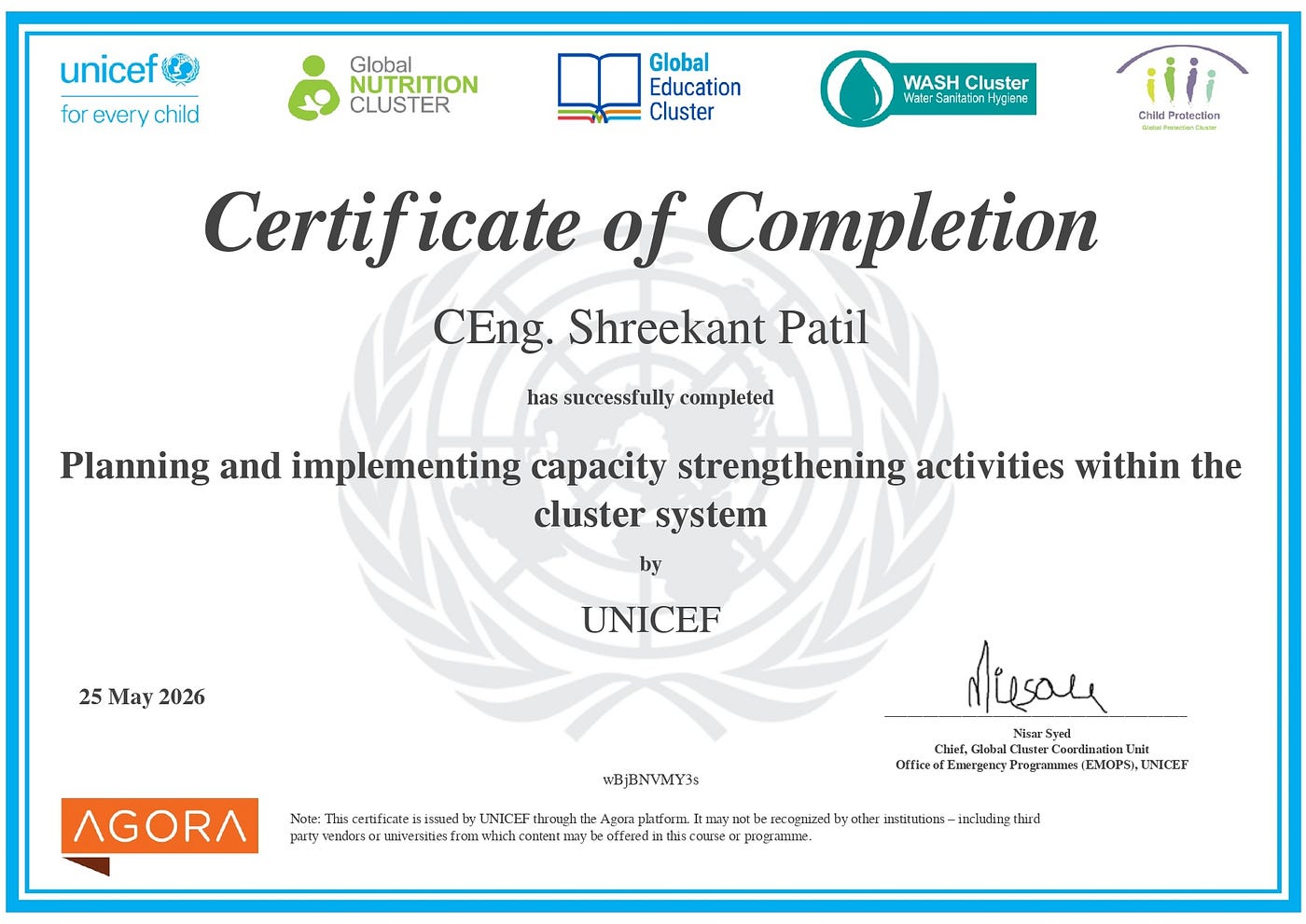 The Learning Journey of Shreekant Patil with UNICEF’s Expert Trainings