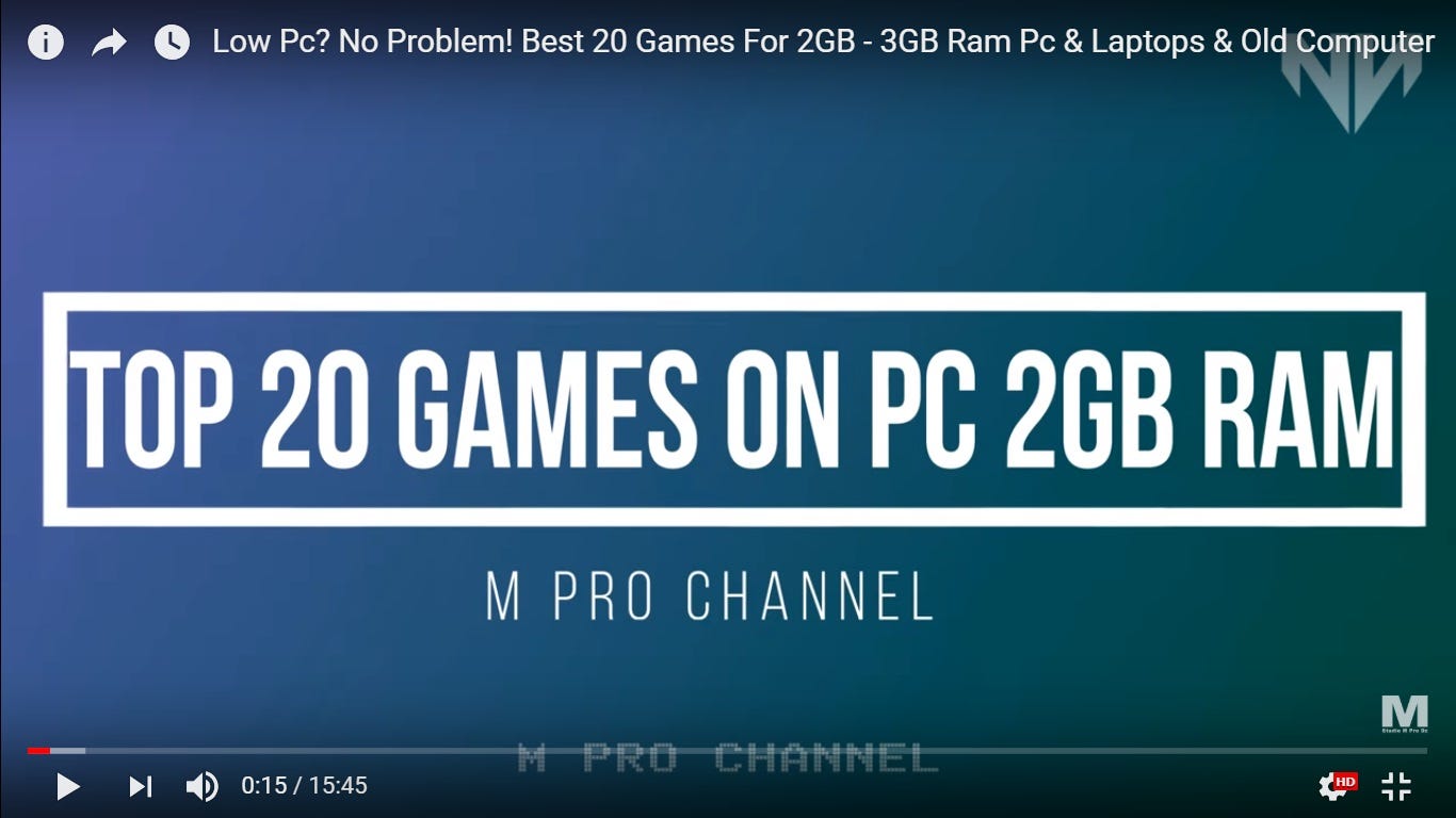 Low Pc? No Problem! Best 20 Games For 2GB — 3GB Ram Pc & Laptops & Old  Computer | by abed farra | Medium