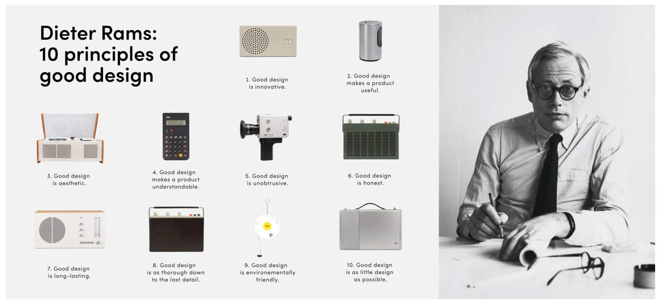 Dieter Rams and 10 principles for good design | by Bora | UX Collective