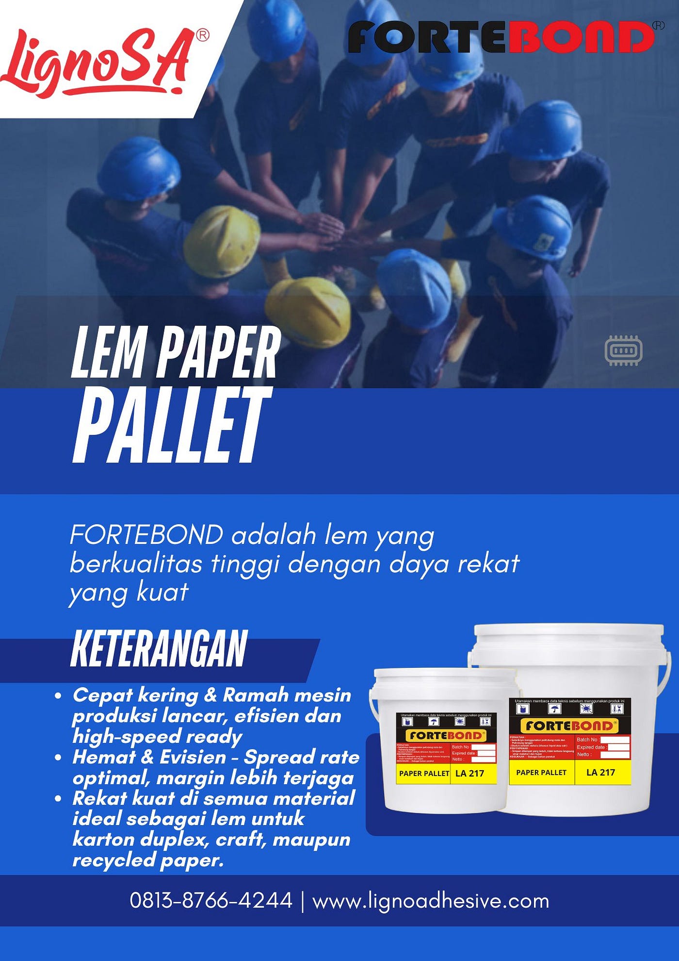 0813.8766.4244 Supplier Lem Papper Pallet Tangerang PT LIGNO SPECIALTY ADHESIVE