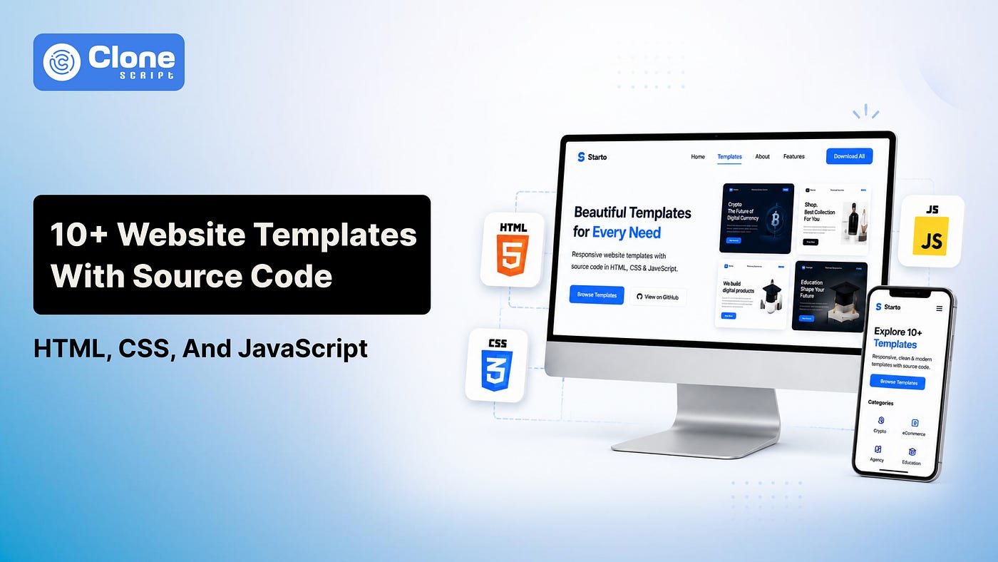 10+ Website Templates With Source Code in HTML, CSS & JS