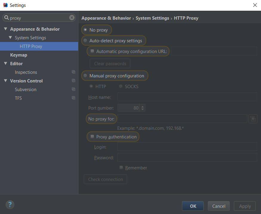 HTTP Proxy  IntelliJ IDEA Documentation