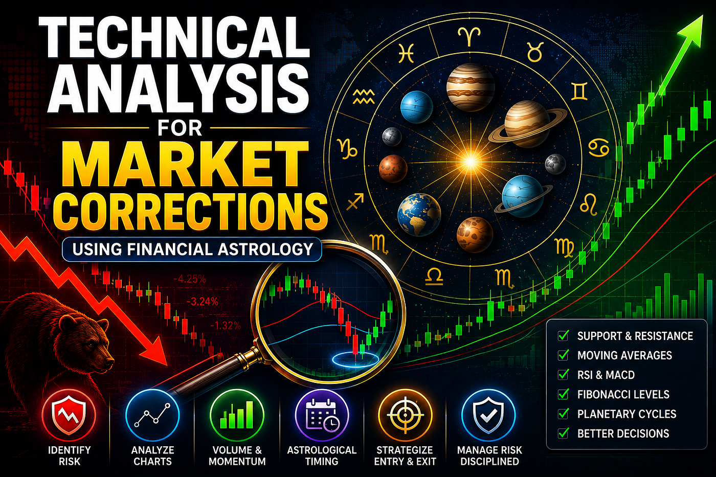 Technical Analysis for Market Corrections Using Financial Astrology