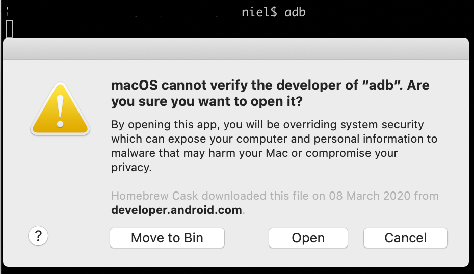Launch `adb`, installed by Homebrew, on macOS | by Niel de Wet | Mac  O'Clock | Medium