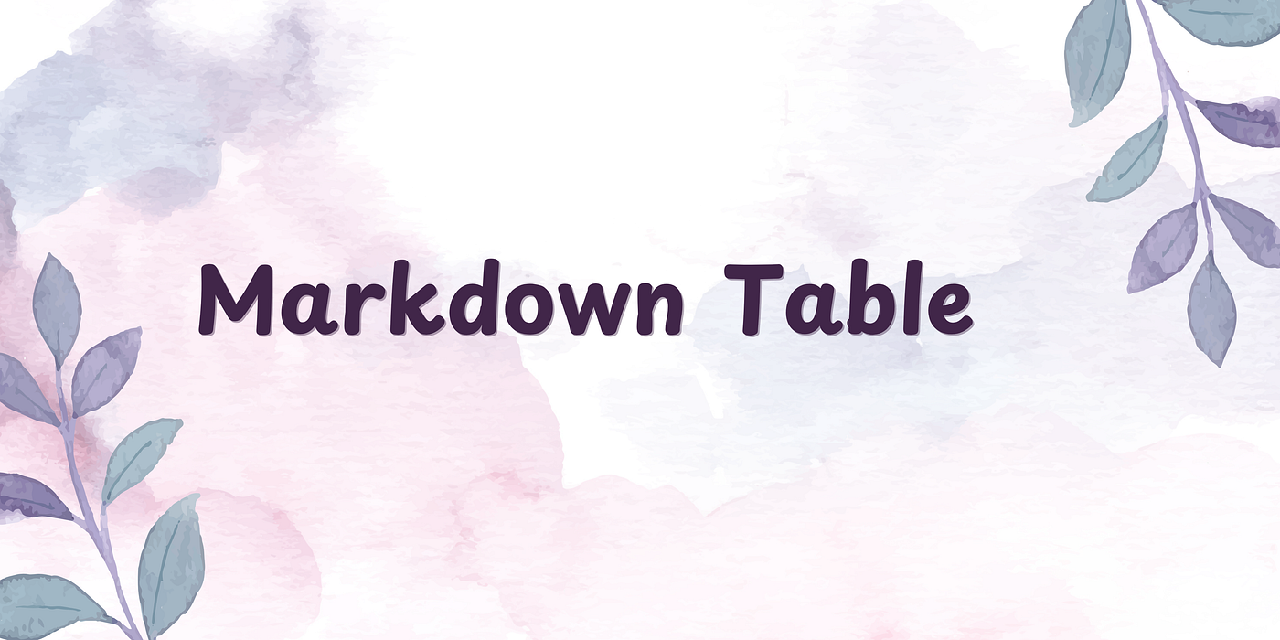 Markdown Table