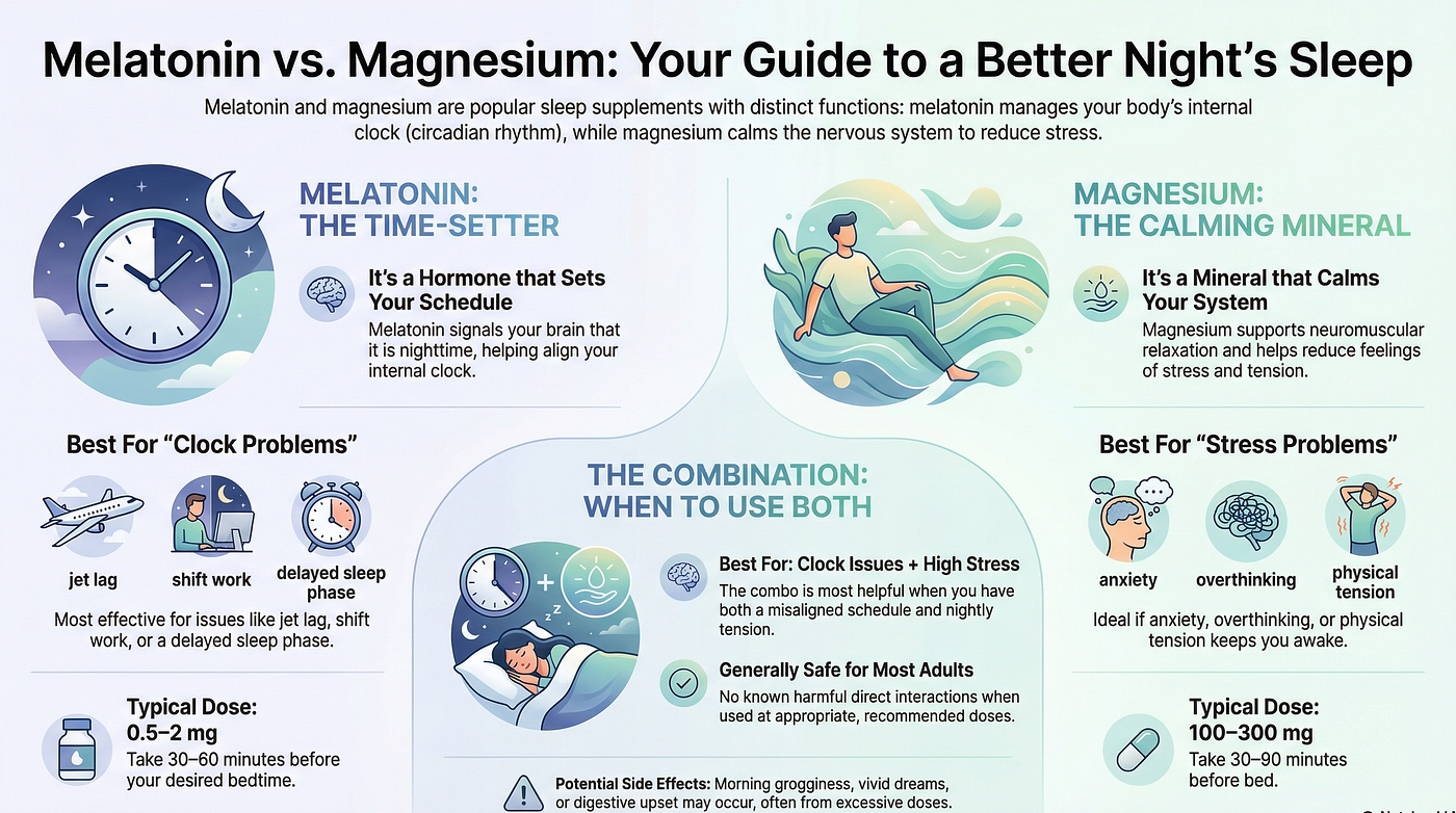 Melatonin and Magnesium Together: Is It Safe? Benefits, Dosage & When It Makes Sense