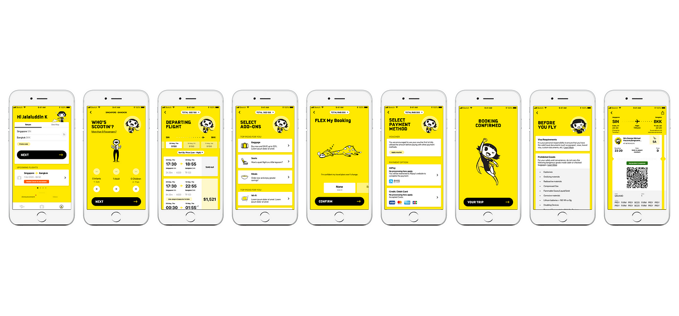 Bumblebee — Scoot Airline APP. Becoming the first value airline native… |  by Untitled Writer | UX Planet