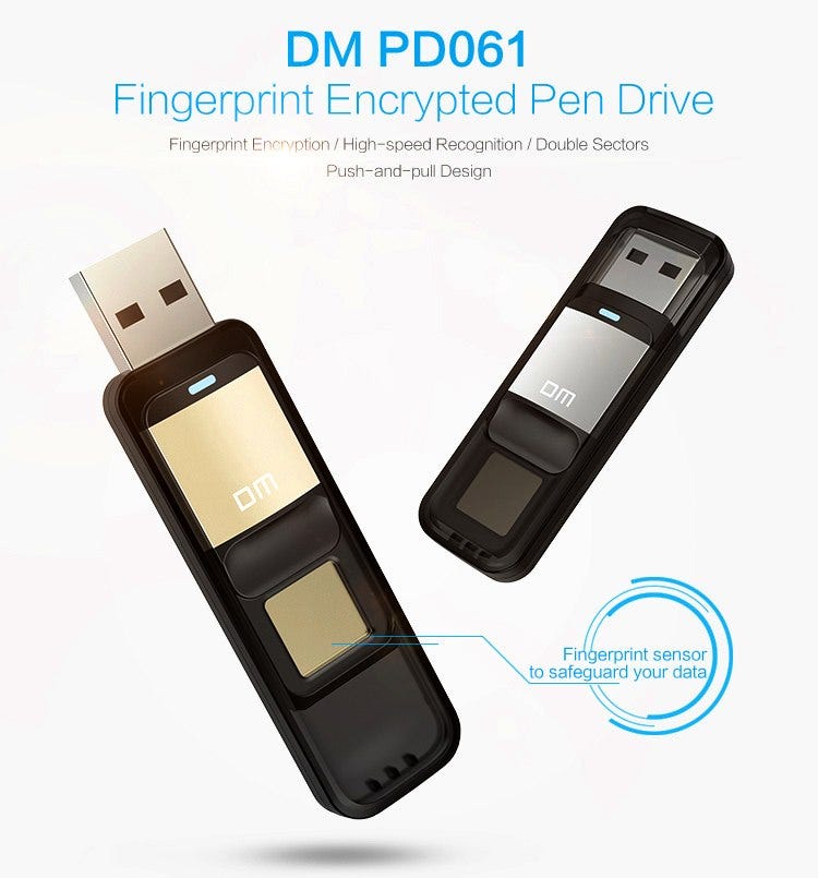 DM PD061 — Fingerprint Encrypted Pen Drive Product Review | by Christian  Amyx | Medium