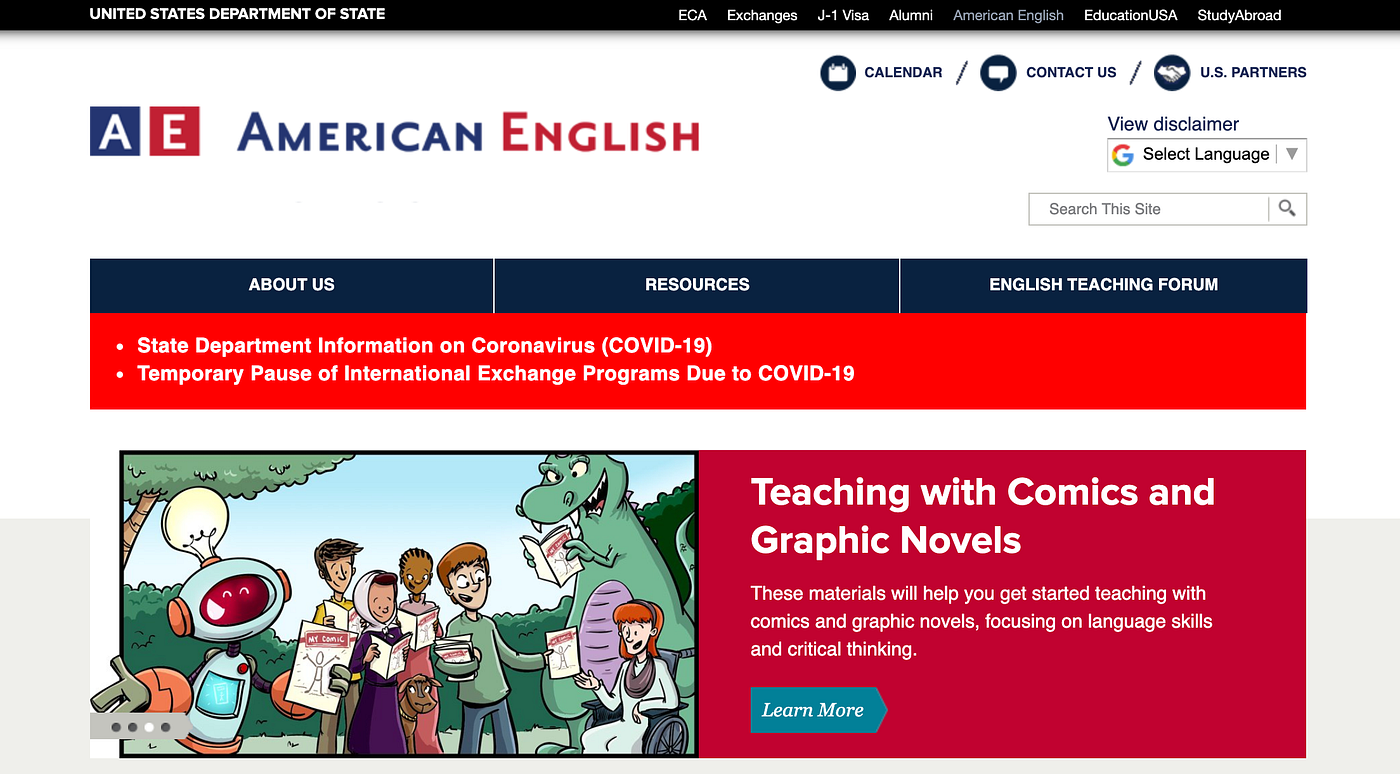 Favorite Free Resources for Learning and Teaching English | by U.S. Embassy  Kyiv | U.S. Embassy Kyiv | Medium