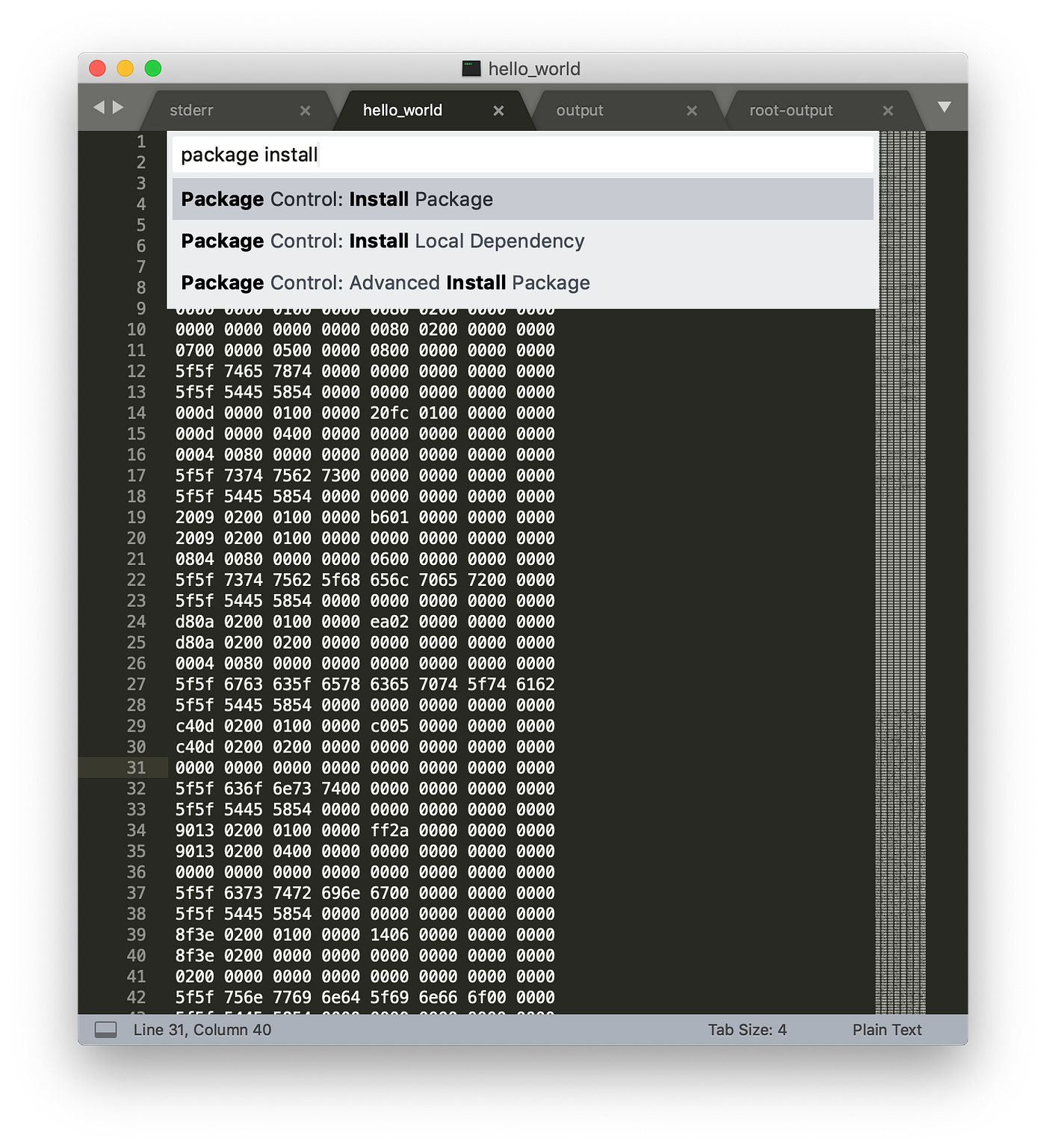 [Sublime Text] Package: HexViewer