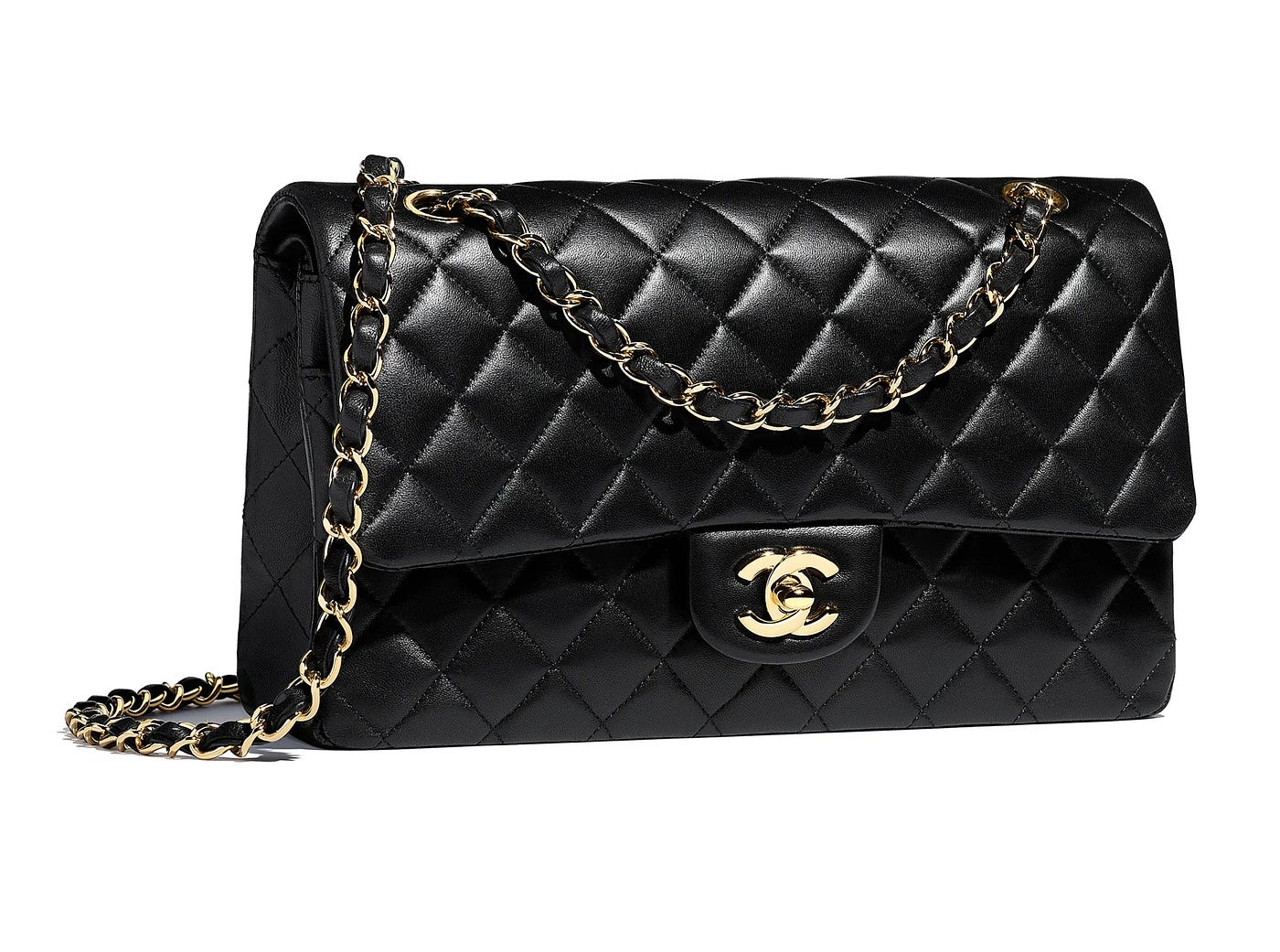 all white chanel bag black