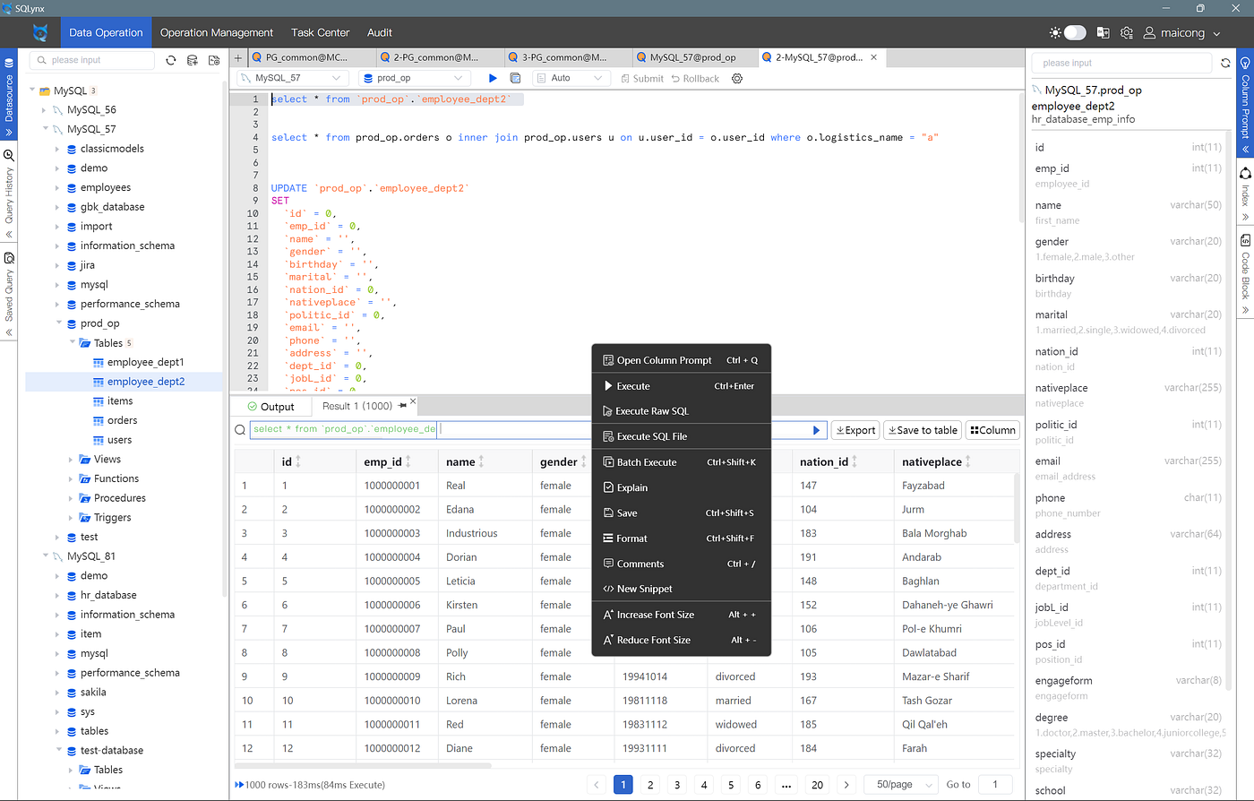 SQLynx: A Convenient Web SQL IDE