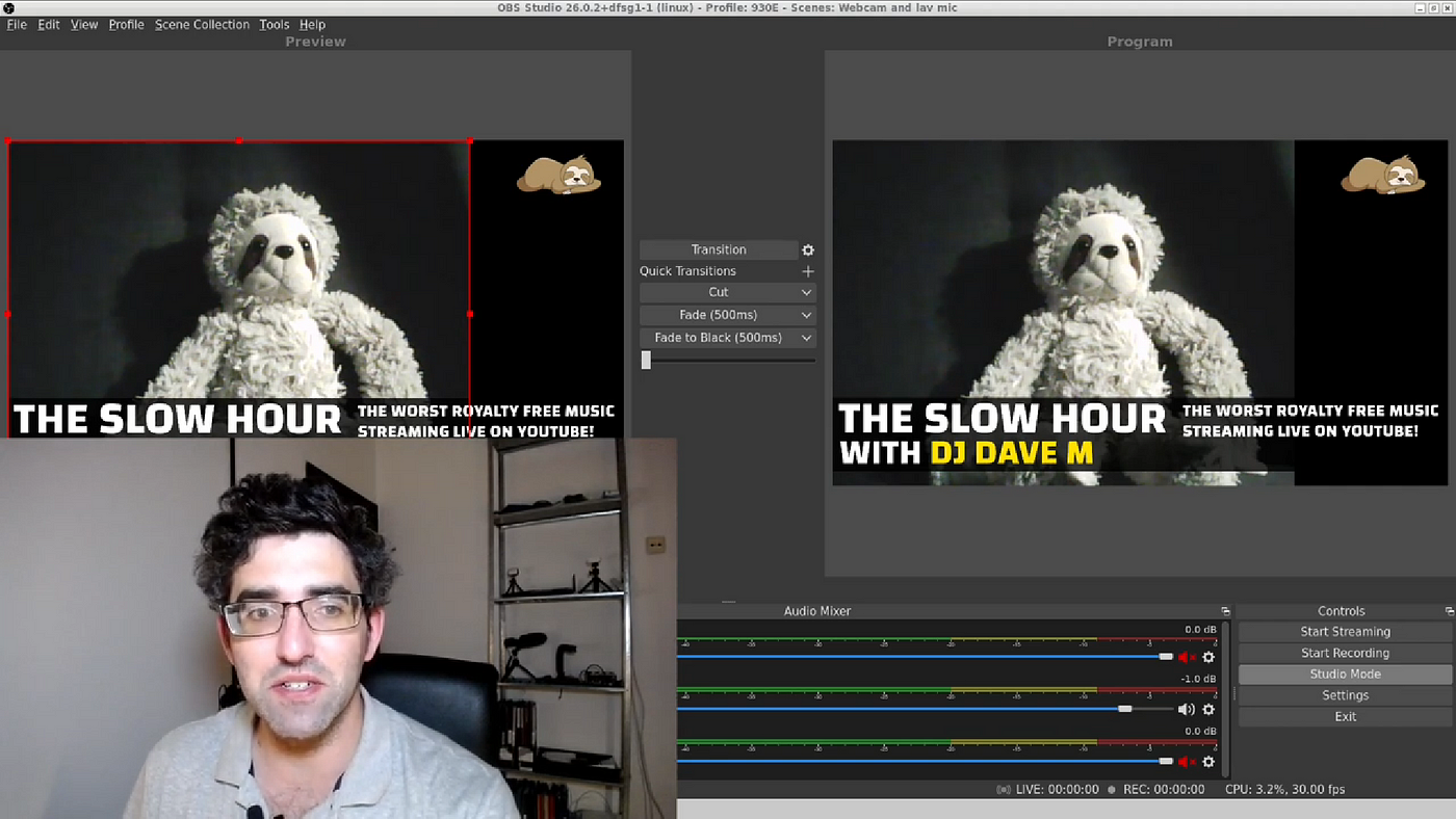 Linux video editing in real time with OBS Studio