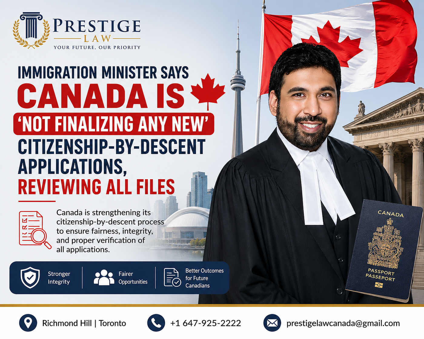 Citizenship-by-descent applications are now under serious review.