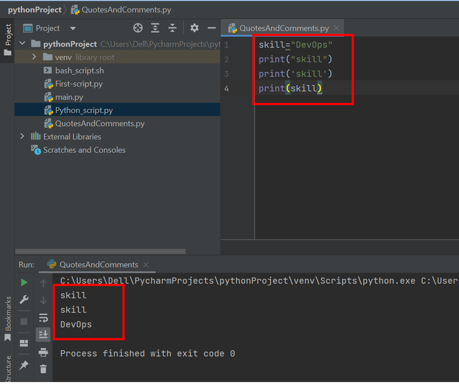 Python Display Quotes