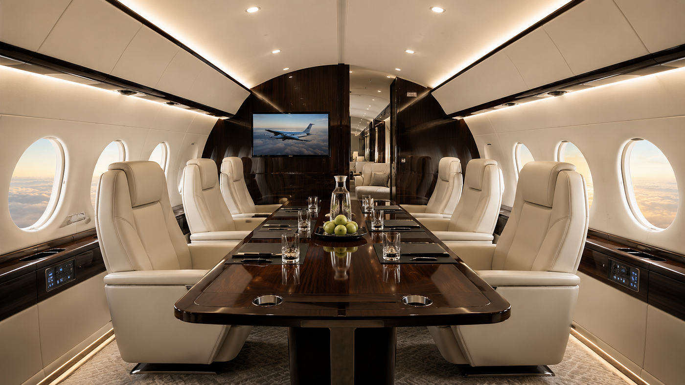 Cabin zoning — not raw speed — is often the more practical differentiator between these two aircraft. (AI Generated Image)