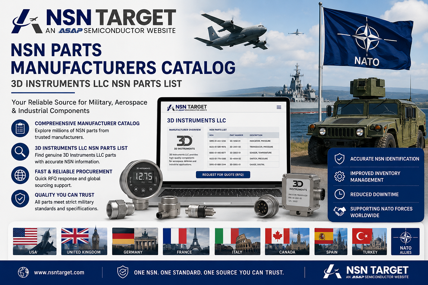 NSN Parts Manufacturers Catalog: Explore 3D Instruments LLC NSN Parts List for Reliable Procurement