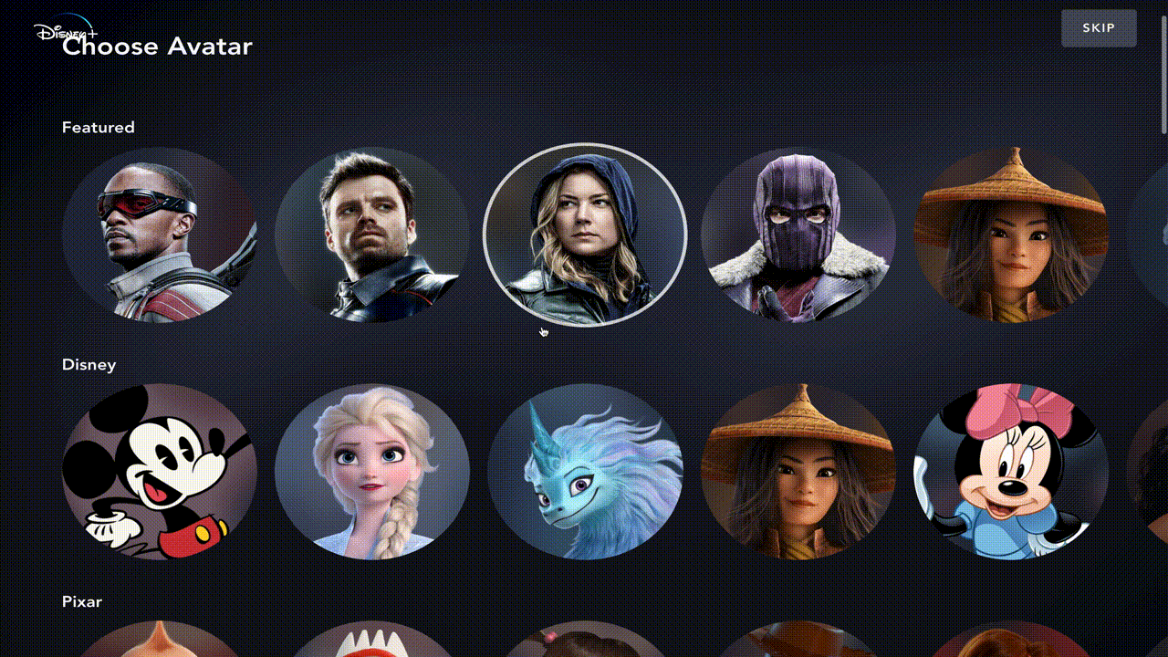 What Icons/Avatars Does Disney+ Have?