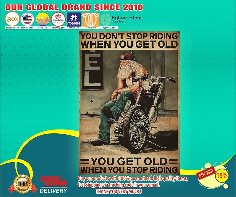 Targa in metallo con scritta You Don'T Stop Cycling When You Get Old You Get Old When You Stop Cycling Cycling Decor Cycling Lover, per casa, bar, garage, 20,3 x 30,5 cm