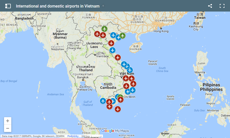 Map Of Airports In Vietnam
