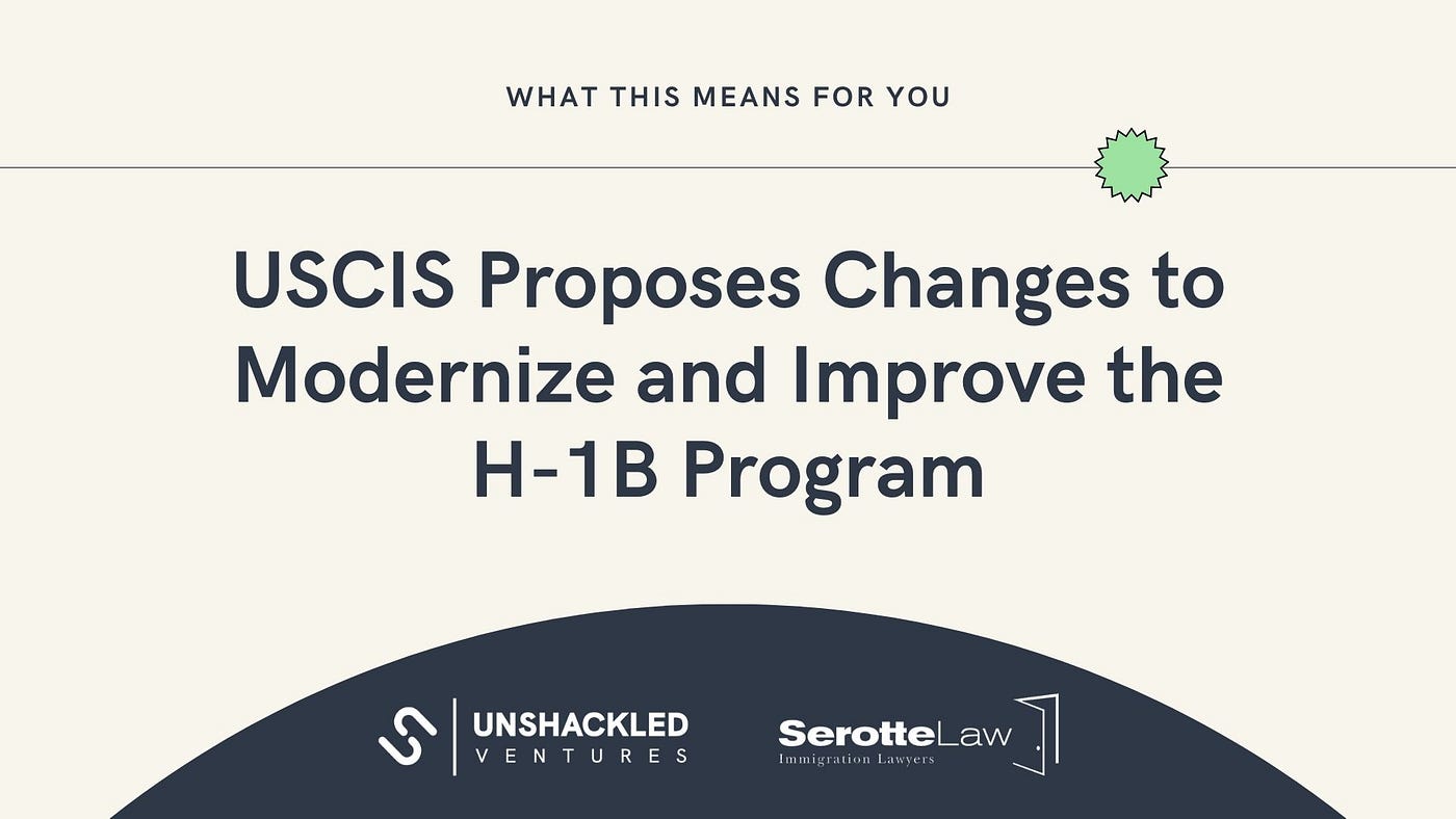 USCIS Proposes Changes to Modernize and Improve the H 1B Program
