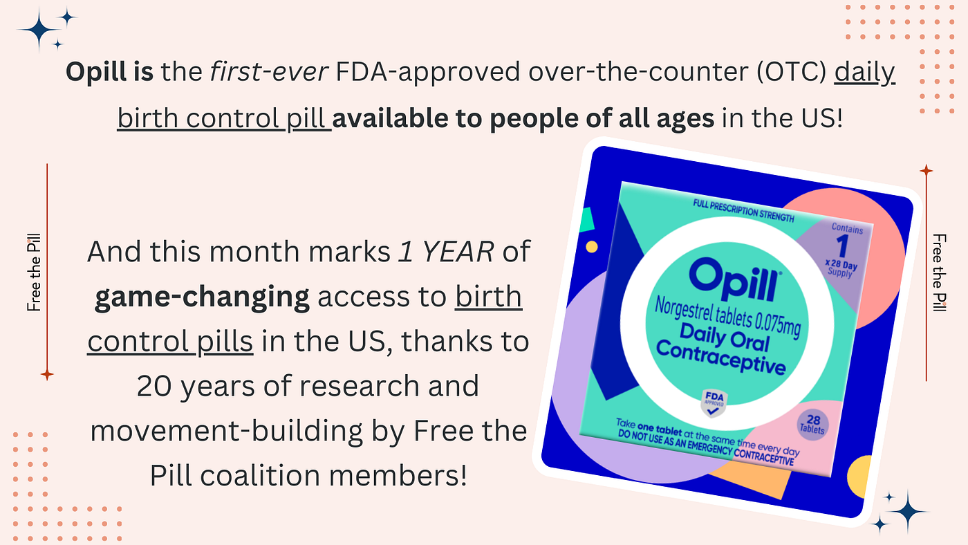 Celebrating one year of OTC birth control pills in the United States!