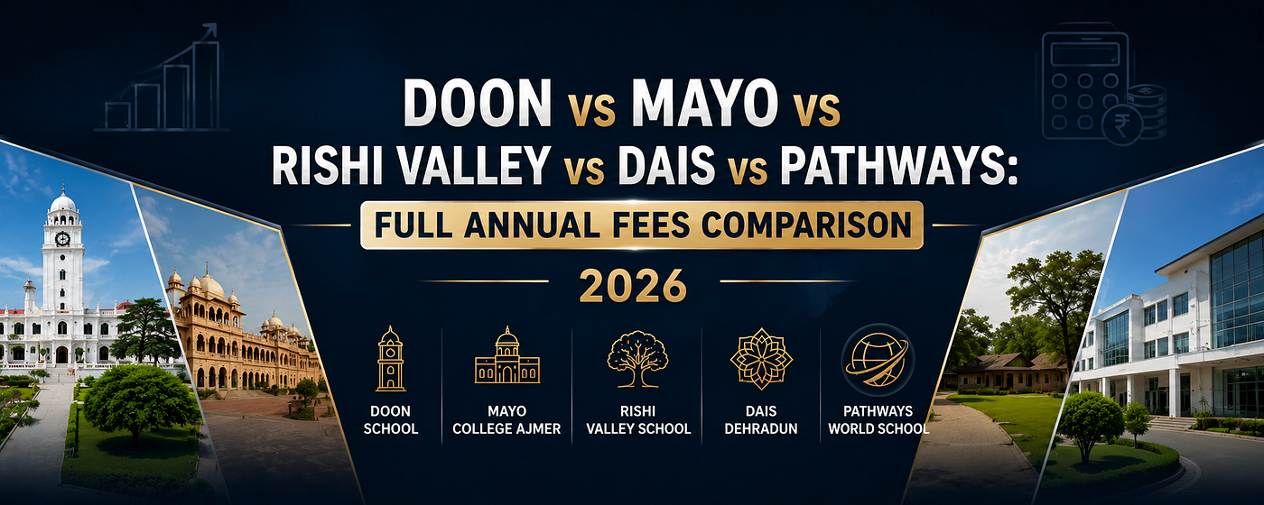 Doon vs Mayo vs Rishi Valley vs DAIS vs Pathways: Full Annual Fees Comparison 2026